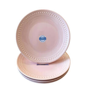 MATCERAMICA Portugal Pink Salad Plates 9in Set of 4 Ceramic NEW